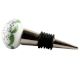 Grey Dotted Ceramic Floral Wine Stopper
